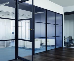 Aluspace dividers used in an office setting